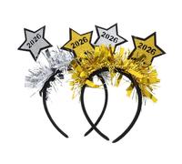 Garneck 2pcs Year Headband Pack Glitter Sparkles Stars Tinsel Hair Accessories for Graduation and Party Celebrations Comfortable Fit for Adults
