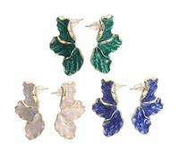 Garneck 3 Pairs Petal Earring: Exaggerated Flower Stud Earrings - Irregular Petal Dangle Ear Jewelry - Trendy Boho Jewelry For Women Prom