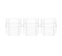 Garneck 3 Pcs Acrylic Feeding Bowl Food Containers Thickened Flat Base Stand Bar Design Creative Detail Not Easy to Fall down 3.15x1.77x2.36 Inch Parrot Cage Use for Pet Birds