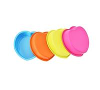 Garneck 3 Sets Creative Silicone Heart Shaped Cake Mold Non Stick Fondant Baking Tool for Homemade Chocolate Candy Biscuit Making Easy Demoulding Cleaning with Random Colors Random Color