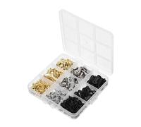 Garneck 300pcs Picture Frame Button Fasteners with Screws Metal Backing Clips in Gold Silver Black Quick Installation Hardware for Hanging Photos Posters Drawings and Crafts