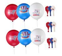 Garneck 30pcs Fourth of July Latex Balloons Red White Blue Independence Day Supplies and Safe Patriotic Layout Props for Holiday Celebrations