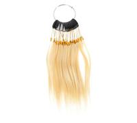 Garneck 30pcs Human Hair Testing Samples Set for Hair Stylists Color Analysis Buckles Natural Beige 9° for Cosmetology Supplies