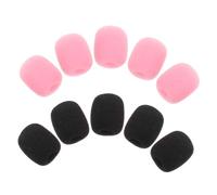 Garneck 30pcs Microphone Sponge Covers Foam Wind Screens for Headset Mic Protective Covers Pink Black Mic Protector for Public Speaking Singing