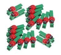 Garneck 30pcs Mini Wooden Photo Clips Small Craft Pegs for Hanging Photos Cards and Artwork DIY Memo Holders Versatile Paper Clips for Wedding Party Holiday Decorations