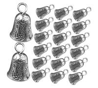 Garneck 30pcs Silver Alloy Bell Charms for Jewellery Making, Small Hanging Bells Not Easy to Deform, Decorative Pendants for DIY Crafts and Garden Hanging Decors
