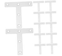 Garneck 30pcs Stainless Steel Corner Bracket Plates Thickened T-Shaped Angle Braces Heavy Duty Metal Furniture Connectors for Shelves Cabinets Indoor Outdoor Use