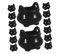 Garneck 32pcs Mini Black Plastic Cauldrons for Halloween Party Craft Realistic Dollhouse Witch Pots for Haunted House Micro Scenes Stable Fade Resistant Material DIY Decoration Accessories