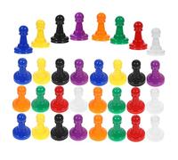 Garneck 32pcs Plastic Chess Pieces Pawn Chess Board Games Markers for Party Game Accessories Compatible and Draughts Board