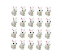 Garneck 35Pcs Miniature Bunny Figurines - Cute Mini Easter Rabbits for Home Decor - Garden Cake Toppers and Microlandscape Tiny Resin Rabbit Ornaments for Pots and Zen Gardens