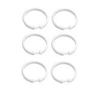 Garneck 36Pcs Large Circular Shower Curtain Rings White Plastic Roman Rod Hooks for Bathroom Window Curtains Classic Style