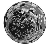 Garneck 3d Illusion Carpet Floor Mat with Geometric Mosaic Pattern, Polyester Material, Deep Black Design, Decorative Carpet for Dining Room and Living Room, Suitable for Halloween