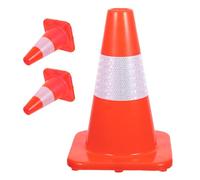 Garneck 3Pcs 30Cm Orange Plastic Safety Traffic Cones with Reflective Collar Strip for Roadblocks, Parking, Construction, and Driving Practice Safety Barricade