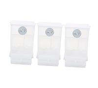 Garneck 3Pcs Automatic Bird Feeder Durable Parrot Food Box with Easy Access Lid No Mess Design for Parrots and Budgies Keeps Food Clean and Organized