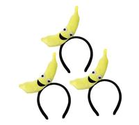 Garneck 3pcs Banana Headband Banana Hair Accessories Boys and Girls Hair Bands Novelty Halloween Cosplay Costume Food Headwear for Tropical Party Celebrations Women