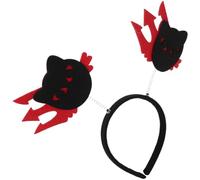 Garneck 3Pcs Black Cat Evil Bopper Headbands for Halloween Festival, Novelty Hairbands for Women’s Cosplay and Party Accessories