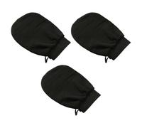 Garneck 3pcs Black Exfoliating Gloves for Dead Skin Removal with Rayon Material Suitable for Self-tanner Use Bath Shower Mitts for Adults
