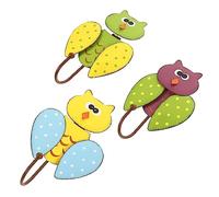 Garneck 3pcs Cartoon Owl Hook Wall Hanging Hooks for Door Back Coat Hanger Decorative Household Key Hanger for Home Storage