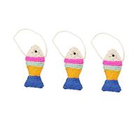 Garneck 3pcs Cat Sisal Toys Fish Shape Scratching Claw Toys Sturdy Sisal Rope for Cat Grinding Claws Interactive Pet Supplies for Indoor Random Color