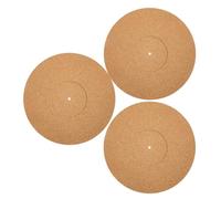 Garneck 3pcs Cork Record Player Slipmats Vibration and Static Reduction for Turntable Protects Vinyl Record Player Accessories for Dj Slip Mats Use