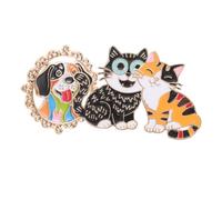 Garneck 3pcs Cute Animal Brooch Pins with Cartoon Cat and Dog Designs Enamel Lapel Badges for Clothes Backpacks Hats and Bags Accessories for Students and Young Adults
