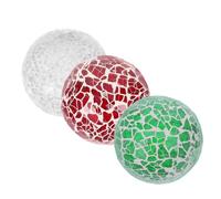 Garneck 3pcs Glass Mosaic Sphere Balls Decorative Table Centerpiece Orbs for Home Wedding Modern Stylish Bowl Fillers