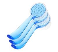 Garneck 3pcs Goat Horn Facial Cleansing Brushes Manual Face Scrubber with Soft Bristles for Deep Pore Cleaning and Gentle Blackhead Removal Multiuse Skincare Tools for Home Travel Office