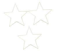 Garneck 3pcs Golden Metal Pentagram Wall Decor Rust Iron Star Ornament for Home Party Christmas Tree Embellishment DIY Craft Frame Hangable Window and Door Decoration