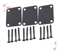 Garneck 3pcs Guitar Neck Plate Durable Connecting Board for Electric Guitar Bass with Screws Black Easy to Install Space Saving Design Ergonomic Craftsmanship