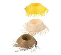 Garneck 3pcs Handwoven Straw Sun Hat with Sun Protection and Authentic Hawaiian Vibes, Versatile Unisex Design for Pool Parties and Family Getaways, Stylish Summer Beach Woven Hat