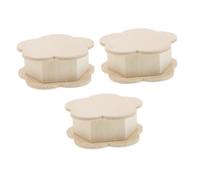 Garneck 3pcs Hexagon Flower Shaped Wooden Keepsake Boxes with Lids Natural Pine Wood DIY Handpainted Craft Storage for Jewelry Party Favors Rustic Organizer
