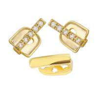 Garneck 3pcs Hip Hop Teeth Grill Set, Metal and Zircon Grills, Golden, Fits Tooth Positions, for Adults, Everyday Wear and Special Occasions