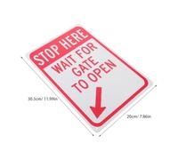 Garneck 3pcs Iron Stop Here Sign with Rounded Corners for Multiple Property Safety Needs, Vintage Style Metal Security Warning Signs Featuring Attention-getting Design and Instant