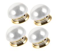 Garneck 3pcs Magnetic Faux Pearl Brooch Pins No Sew Decorative Button Covers for Shirts Dresses Sweaters Easy Closure Clips with Protects Garments for Banquets Daily Use
