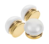 Garneck 3pcs Magnetic Pearl Decorative Button Shawl Clips Elegant White Faux Pearl Iron Plastic Brooch Pin with Magnetic Closure Versatile Use for Formal Occasions