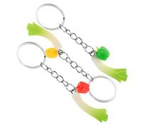 Garneck 3pcs Realistic Vegetable Keychain Cute Simulated Chili Pepper and Green Onion Pendant Bag Purse Keyring Accessories Decorative Charm for Party Gifts