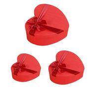 Garneck 3Pcs Red Heart Shape Boxes with Ribbon Bow, Decorative Valentine’S Day Storage Containers for Wedding, Birthday, and Cosmetics Packaging