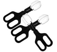 Garneck 3Pcs Small Pet Waste Scoop for Hamster and Guinea Pig, Black Plastic Pooper Scooper with Scissor Design, Multi-Use Litter Scoop for Cleaning Reptile and Small Animal Cages