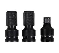 Garneck 3pcs Socket Adapter 1/2 to 1/4 Hex Square to Hex Impact Wrench Connector Chrome Vanadium Steel Black Quick Release for Air and Electric Impact Wrenches DIY Projects Automotive