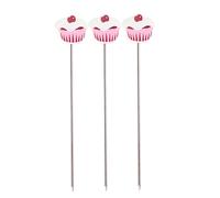 Garneck 3pcs Stainless Steel Cake Tester Baking Tool with Slip Grip for Accurate Cake Bread Muffin Doneness Testing DIY Pastry Skewers