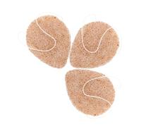 Garneck 3pcs Walnut Seed Facial Cleansing Sponges Set, Thickened Deep Exfoliating Face Wash Pads for Home and Travel, Reusable Makeup Sponge and Face Cleaner Tool