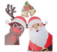 Garneck 3pcs Xmas Themed Car Reflective Christmas for Cars Fridge Magnetic Decorations for Holiday Cheer Easy to Install and Eye-catching