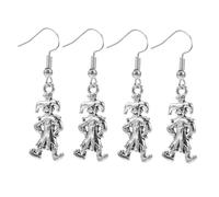 Garneck 4 Pairs Funky Clown Dangle Earrings for Teens Women Vintage Circus Inspired Costume Accessories for Carnival Halloween Festivals Social Media Influencer Jewelry