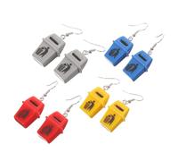 Garneck 4 Pairs Funny Trash Bin Earrings for Women Quirky Dangle Earrings Unique Costume Jewelry for Parties and Casual Wear