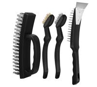Garneck 4 Pcs Stainless Steel Wire Brushes for Heavy Duty Rust Removal with Comfortable Grip Industrial Cleaning Kit Portable Hard Brush for Effective Scrub and Polish