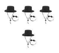 Garneck 4 Sets Pet Gentleman Hat and Bowtie Kit Decorative Style Puppy Hat with Bow Tie for Festival and Daily Wear Cute Puppy Accessories for Birthday and Party Dress-up