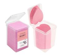 Garneck 400pcs Pink Lint-Free Cotton Nail Polish Remover Pads and Heart-Shaped Eyelash Glue Cleaning Wipes for Gel Nails and Eyelash Extensions Removal