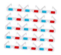 Garneck 40pcs Red Blue Anaglyph Paper Glasses for Movies Games Dvds Lightweight Glasses for Adults Portable Cinema Viewing Accessory