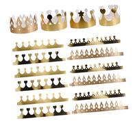 Garneck 40pcs Thick Gold Rose Gold Birthday Paper Crowns Hats for Non Slip Party King Crowns for Classroom Celebrations and Bulk Birthday Party Decorations