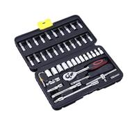 Garneck 46PC Mechanics Tool Set Ratchet Wrench Combination Vanadium Steel Repair Kit Portable Case for Auto Maintenance and Mechanical Work Random Color